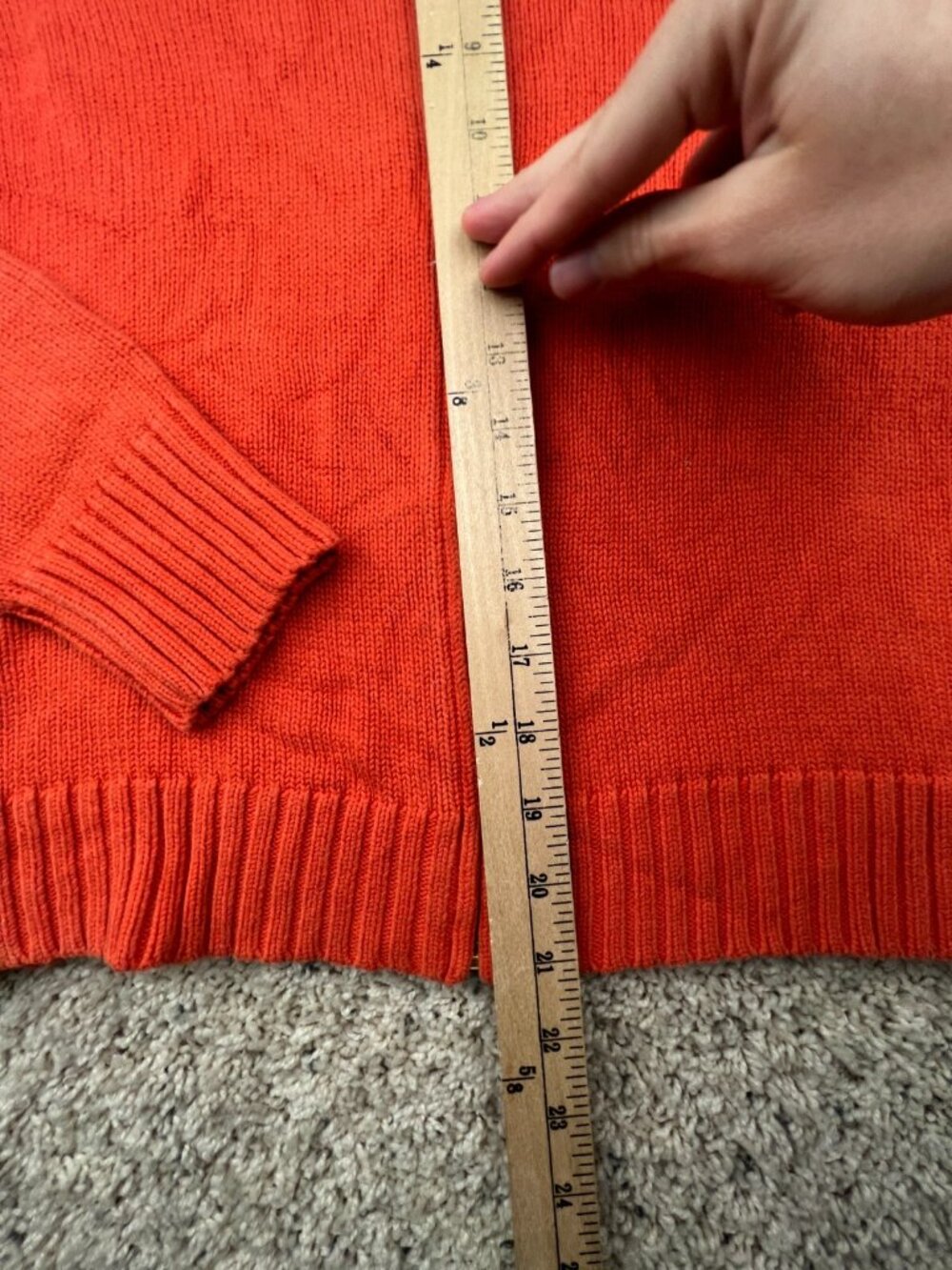 Lauren Ralph Lauren Women’s Sweater Orange Full Zip Medium Cotton Accents Knit - Picture 3 of 15